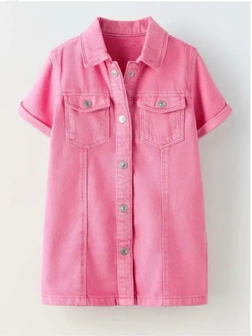 Zara Toddler Pink Denim Shirt Dress Size 2T – Cute Button Front